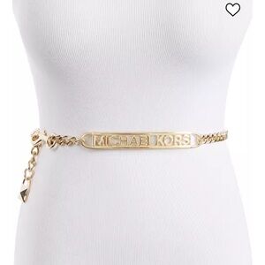 Iconic Michael Kors logo chain belt-SILVER
